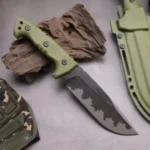 Camping Outdoor-berlebensmesser Tragbares Messer Hohe Hrte Gerades Messer Scharfes berlebensmesser Integrierter Kiel Hohe Hrte Taktisches Messer - Grn-1