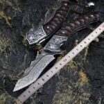 Outdoor EDC Klappmesser - Wood Engraved